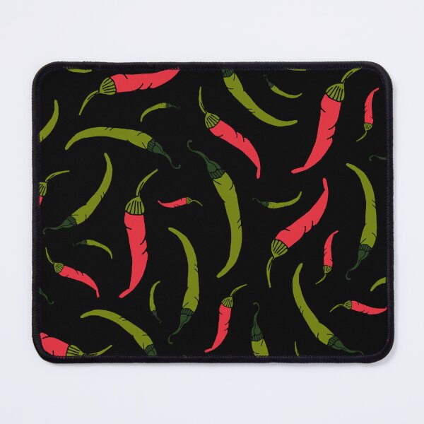 Item preview, Red and Green Chilli Peppers on Black designed and sold by HotHibiscus.
