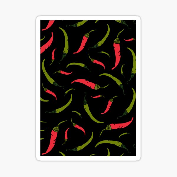 Item preview, Red and Green Chilli Peppers on Black designed and sold by HotHibiscus.