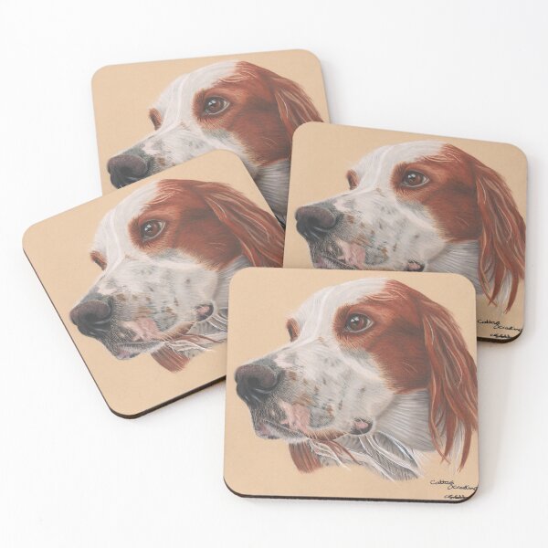 Item preview, An Irish red and white Setter designed and sold by cathyscreations.