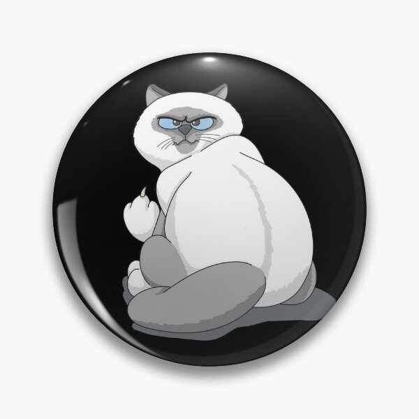 Angry Gray Cat Pin  Funny, cute, & nerdy pins