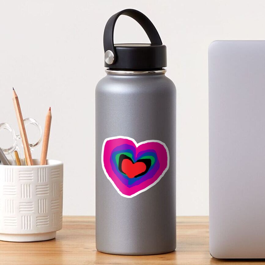Pride RainBow Heart Pink Heart Purple Heart Sticker