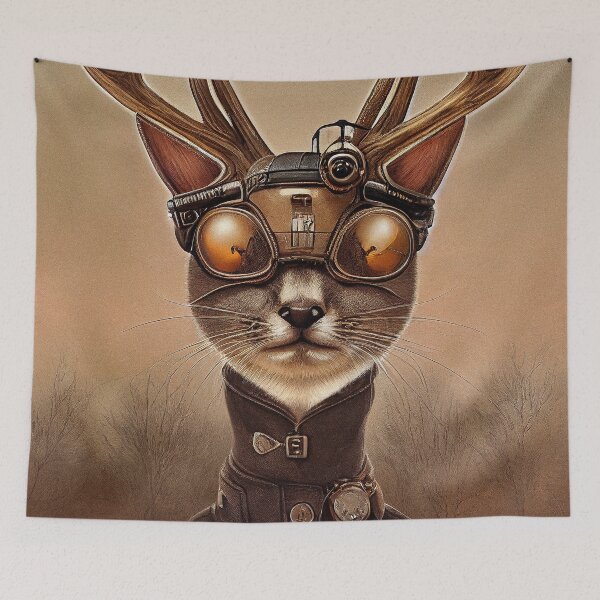 Item preview, Dieselpunk Cats #8: Colonel Scout Deer-Cat designed and sold by Åveline Dvorak.