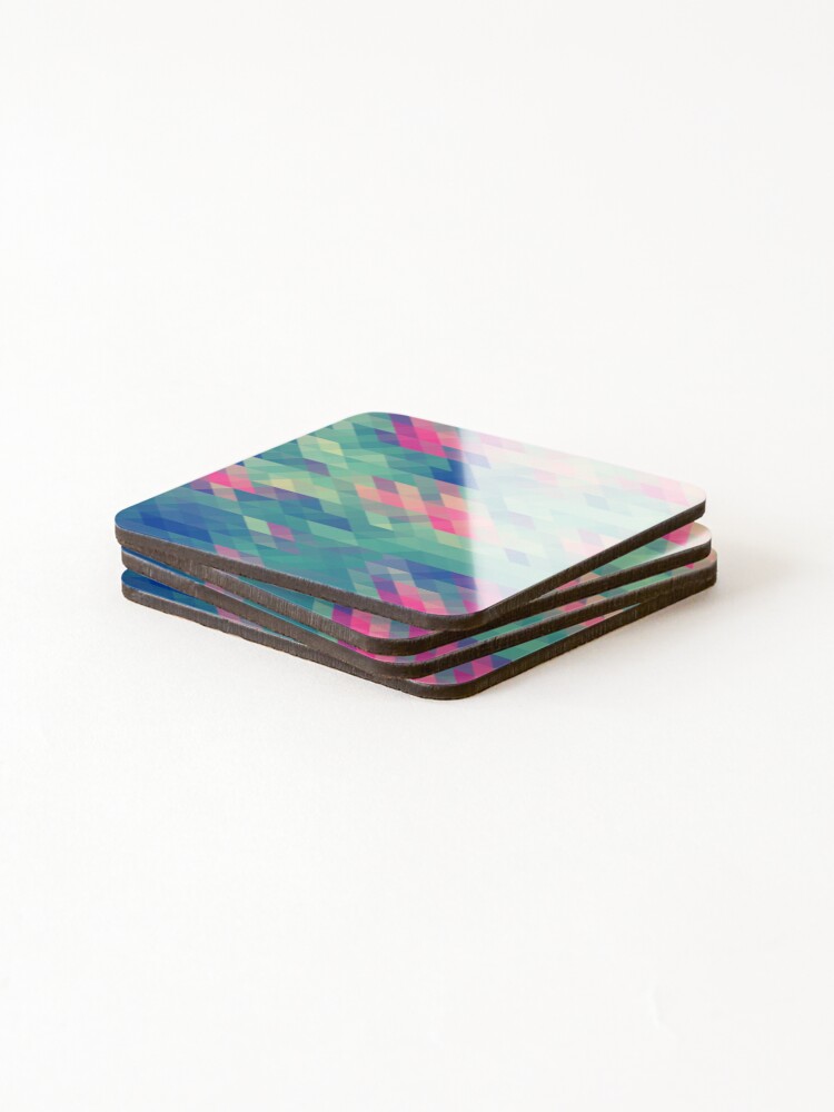 Thumbnail 4 of 5, Coasters (Set of 4), Abstract Triangles Geometric Pattern designed and sold by BluePlanet.