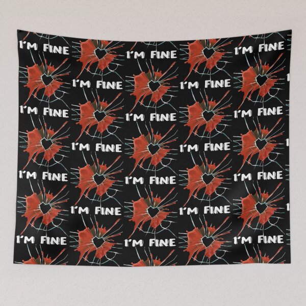 Item preview, Broken Glass Heart Bloody I_m Fine Funny designed and sold by TrrifiShop.