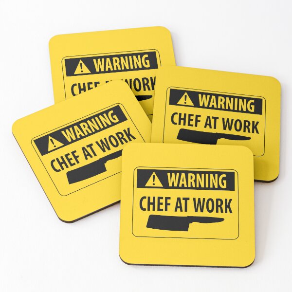 Item preview, Funny Warning Chef at Work Kitchen Hazard Sign designed and sold by HotHibiscus.