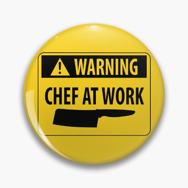 Item preview, Funny Warning Chef at Work Kitchen Hazard Sign designed and sold by HotHibiscus.