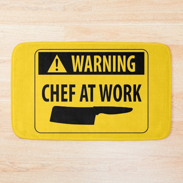 Item preview, Funny Warning Chef at Work Kitchen Hazard Sign designed and sold by HotHibiscus.