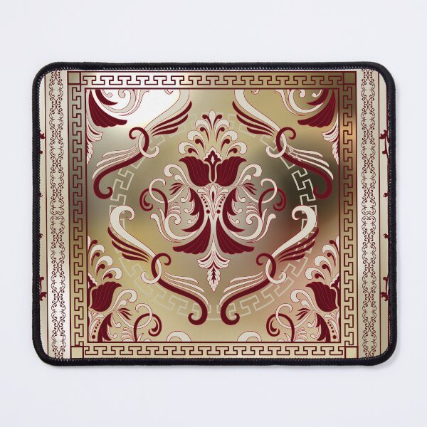 Item preview, Maroon Baroque Ornate Floral Greek Key designed and sold by Yiorgos Designs.