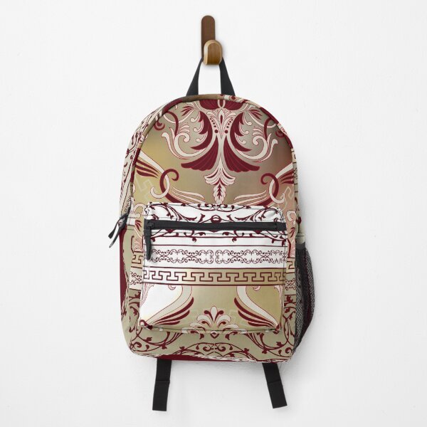Item preview, Maroon Baroque Ornate Floral Greek Key designed and sold by Yiorgos Designs.