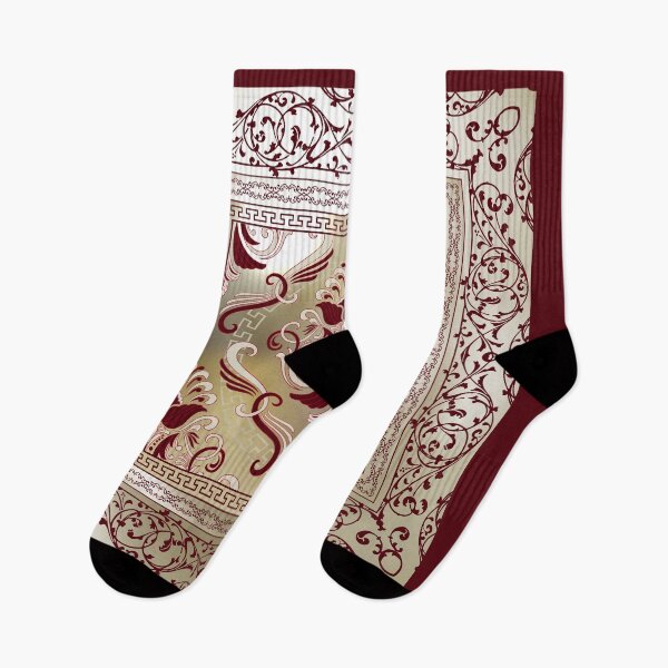Item preview, Maroon Baroque Ornate Floral Greek Key designed and sold by Yiorgos Designs.