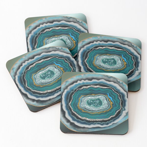 Item preview, Beautiful Aqua Geode Digital Painting by Cherie designed and sold by CheriesArt.