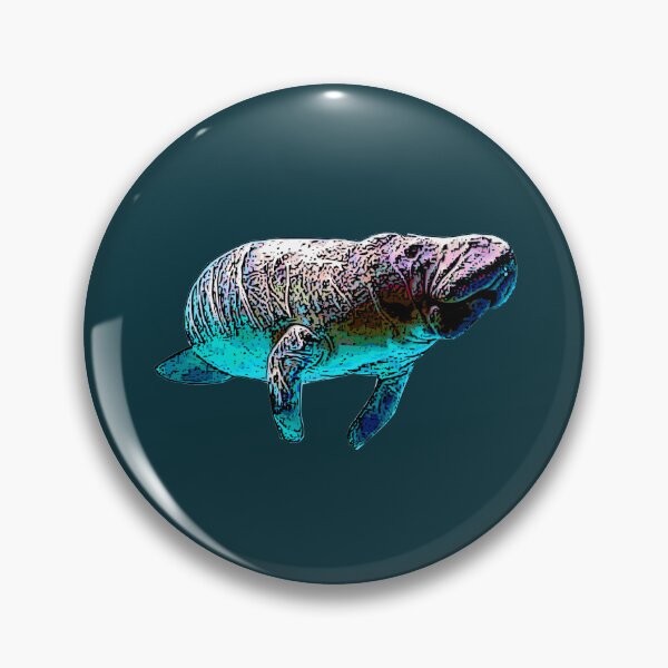 Item preview, Manatee pop art - colorful manatee - FL sea cow - Florida Manatee art - Swimming with Manatee - I love manatee designed and sold by smooshfaceutd.