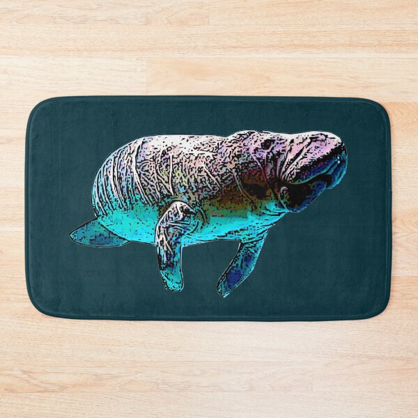 Item preview, Manatee pop art - colorful manatee - FL sea cow - Florida Manatee art - Swimming with Manatee - I love manatee designed and sold by smooshfaceutd.