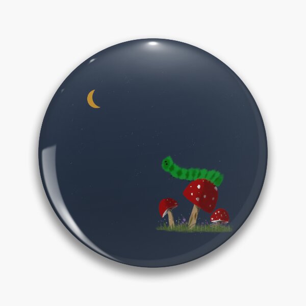 Item preview, Inchworm on a Mushroom Looking at the Moon designed and sold by designs-by-ann.