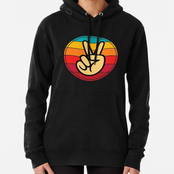 Retro Peace hand Vintage Shirt 60's 70's Hippie Gift Pullover Hoodie