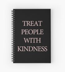 Treat People With Kindness Black & Pink Spiral Notebook
