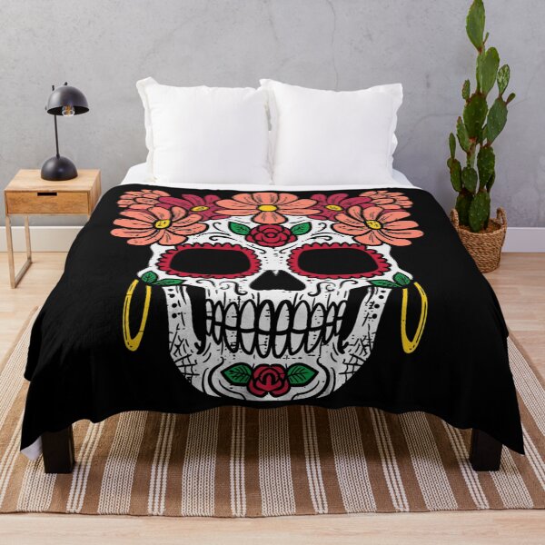 Item preview, Sugar Skull Flowers Head Calavera Floral Dia De Los Muertos designed and sold by expertpineapple.