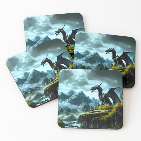 Item preview, Dragon in a fantasy landscape designed and sold by lostcauseblue.