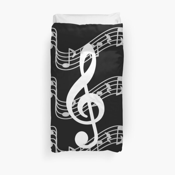 Staffs with Treble Clef Duvet Cover