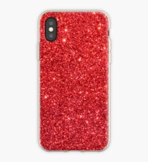 Vinilo o funda para iPhone Brillante Sparkly Christmas Cherry Red Glitter