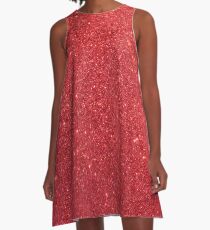Shiny Sparkly Christmas Cherry Red Glitter A-Line Dress