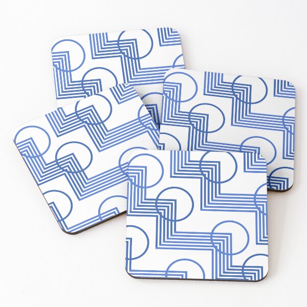 Item preview, blue geometric shape patterns designed and sold by almughnistudio3.