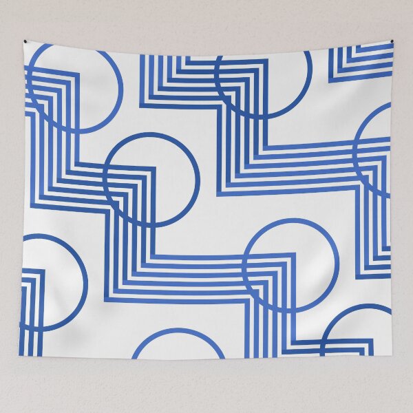 Item preview, blue geometric shape patterns designed and sold by almughnistudio3.