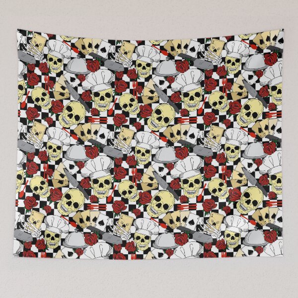 Item preview, Chef Skulls and Red Roses and Playing Cards designed and sold by HotHibiscus.
