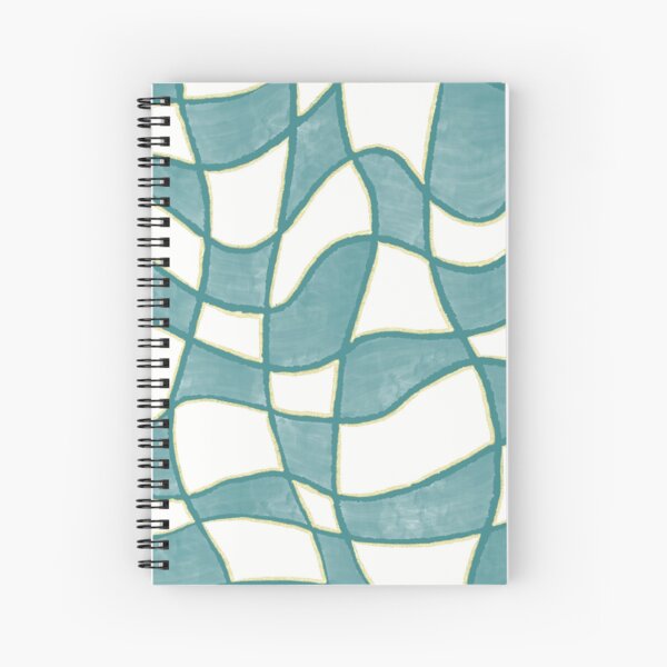 Vista previa del artículo con la obra «Damas onduladas en verde azulado y blanco con detalles metálicos», diseñado y vendido por dKarthdesign.