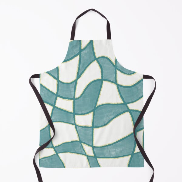 Item preview, Teal and White Wavy Checkers with Metallic Accents designed and sold by dKarthdesign.