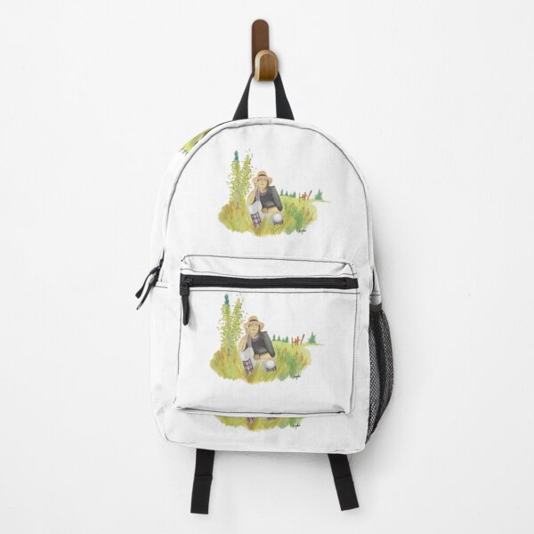 Item preview, Kneeling in a Field Artwork Autumn, Nature, Trees, Garden, Fence, Sunhat, Grass, Sun, Water Color, Graphic design.  designed and sold by Layla Hindikka.