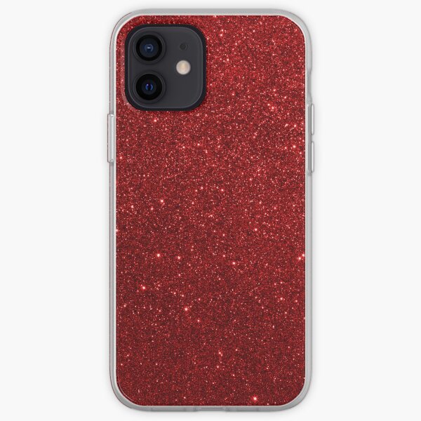 Deep Red Sparkly Valentine Sweetheart Glitter iPhone Soft Case