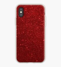 Deep Red Sparkly Valentine Sweetheart Glitter iPhone Case