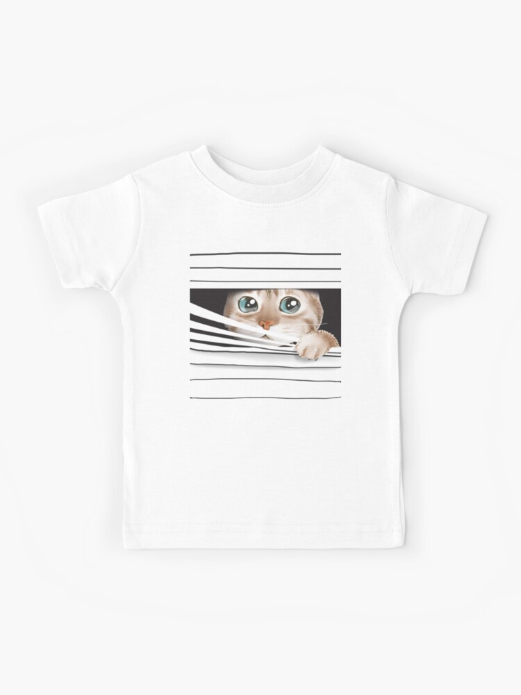 cat in blinds t shirt