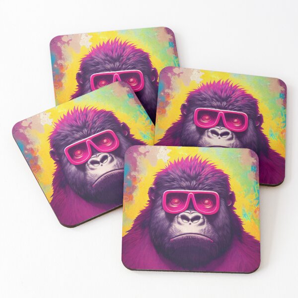 Item preview, monkey wearing pink glasses designed and sold by keyd-studio.