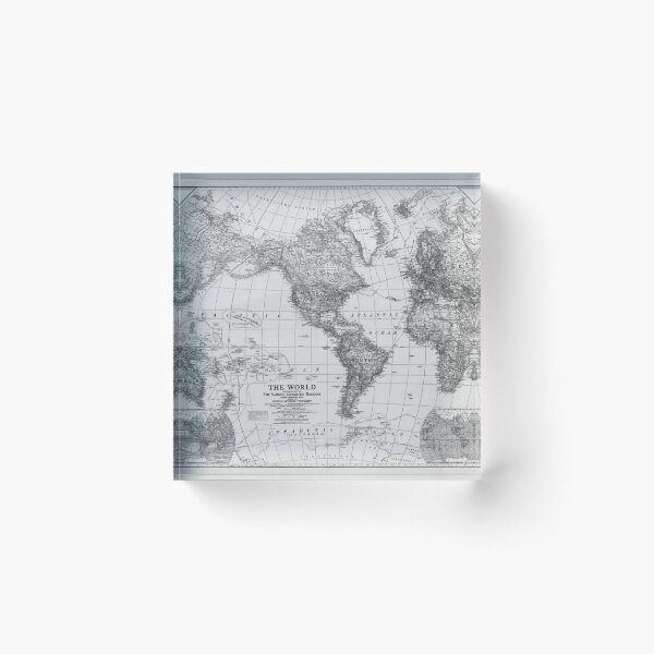 Item preview, Black and White World Map (1922) designed and sold by BravuraMedia.