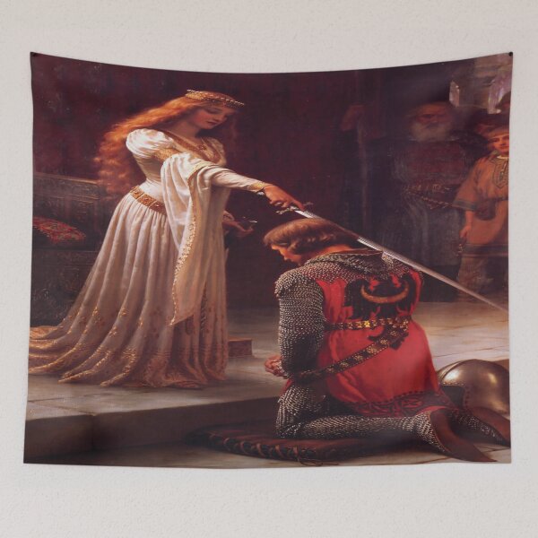 Item preview, Accolade by Edmund Blair Leighton Medieval Knight Sword and Lady designed and sold by beoverpowered.