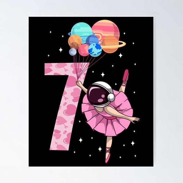 Item preview, 7th birthday Ballerina Girl Astronaut designed and sold by Ibu83.