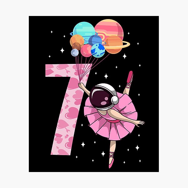 Item preview, 7th birthday Ballerina Girl Astronaut designed and sold by Ibu83.