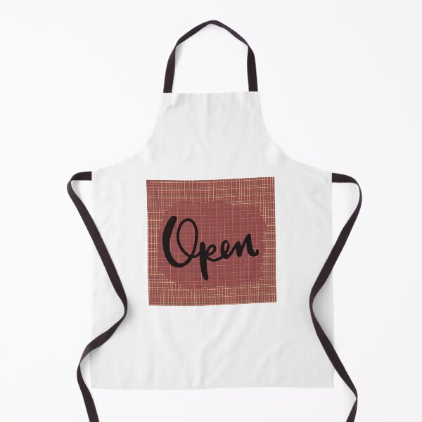 Item preview, Copy of Open sign dark red checkered background black writing designed and sold by Antique-Gifts.