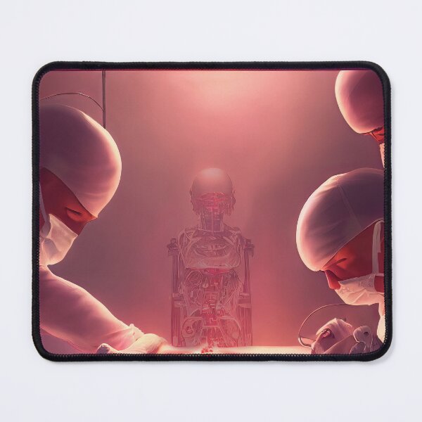 Item preview, Fun card, cyborg in surgery, operating table, art for cards, posters or wall art designed and sold by DigitalDreamArt.