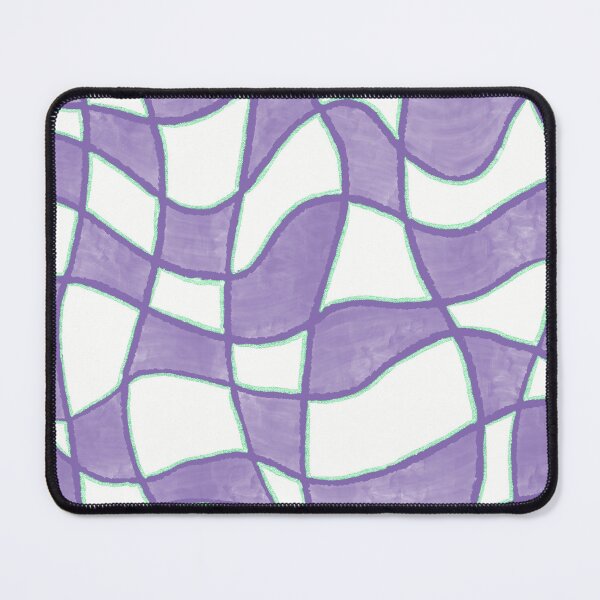 Item preview, Purple and White Wavy Checkered Pattern with Metallic Accents designed and sold by dKarthdesign.