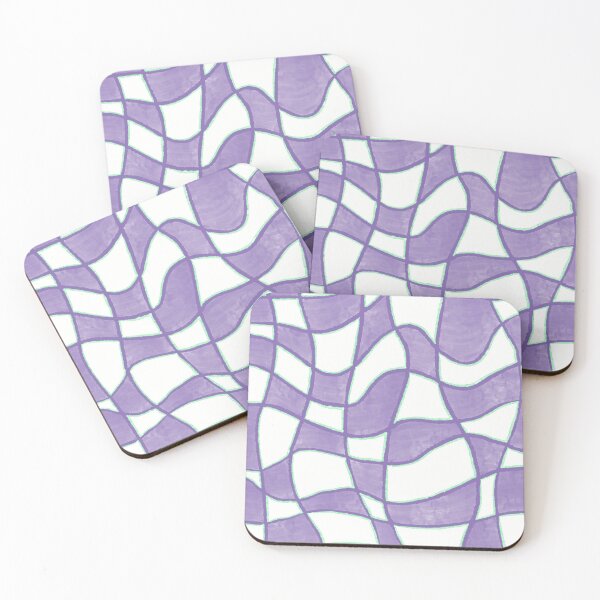 Item preview, Purple and White Wavy Checkered Pattern with Metallic Accents  designed and sold by dKarthdesign.