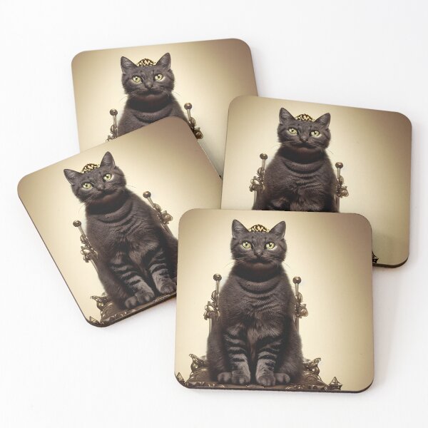 Item preview, cat king in throne portrait #5 designed and sold by supeart.