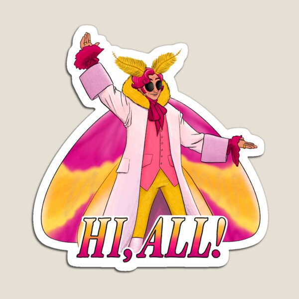 Vista previa del artículo con la obra «Rosy Maple Mothman Stede - ¡Hola a todos!», diseñado y vendido por GayJeris.