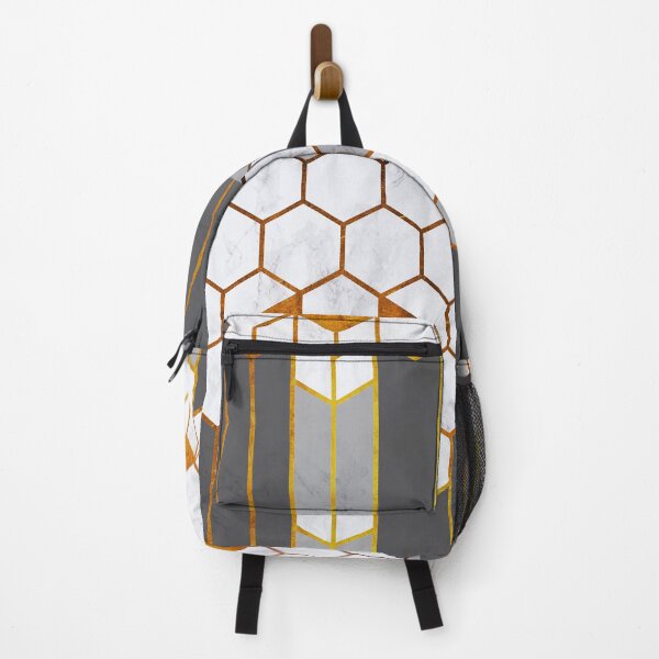 Item preview, Hexagon Honey Comb Pattern with marble and Gold designed and sold by Wysoh.