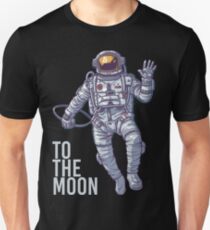 Bitcoin astronaut to the Moon -light text Unisex T-Shirt