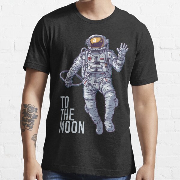 Bitcoin astronaut to the Moon -light text Essential T-Shirt
