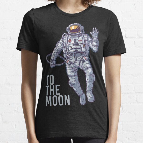 Bitcoin astronaut to the Moon -light text Essential T-Shirt