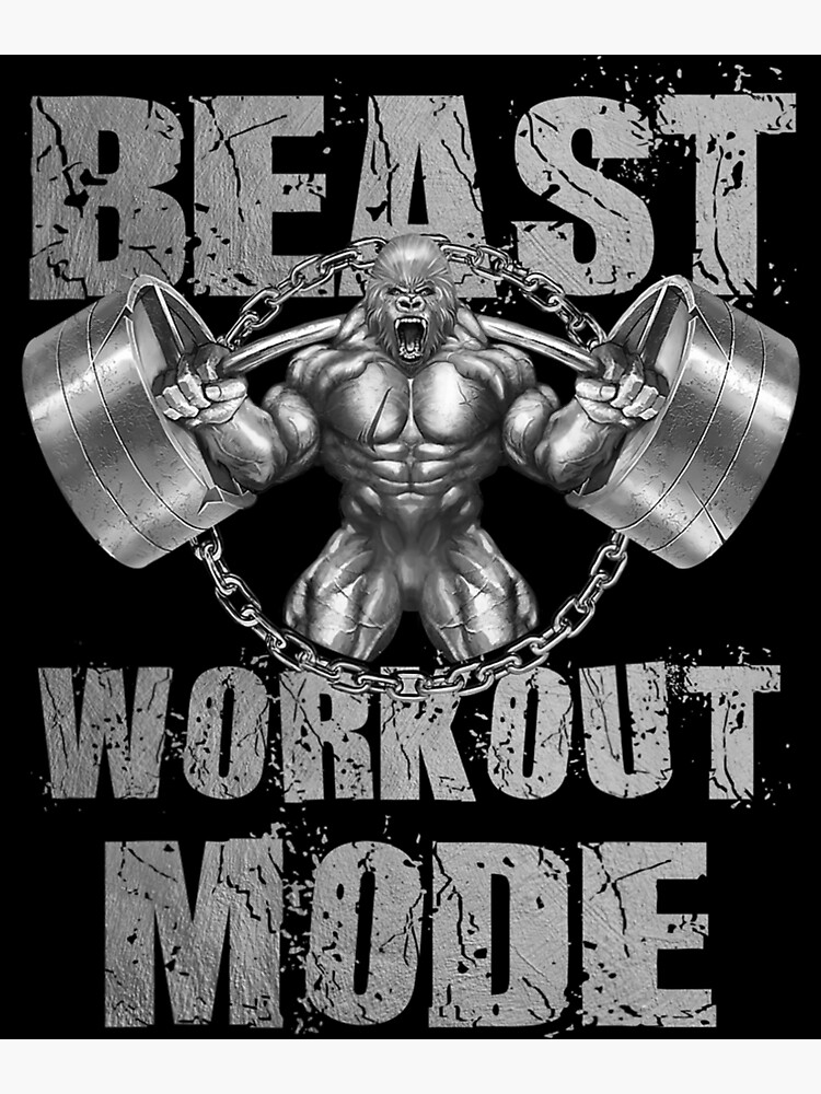 Gorilla Weightlifting in Fitness Gym Poster Print, Wall Art, Home